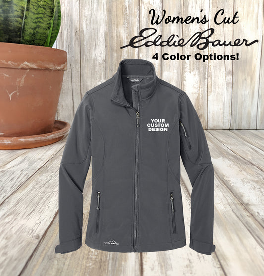 Custom Eddie Bauer Soft-Shell Jacket, Embroidered Zip Up Jacket, Men and Women Sizes