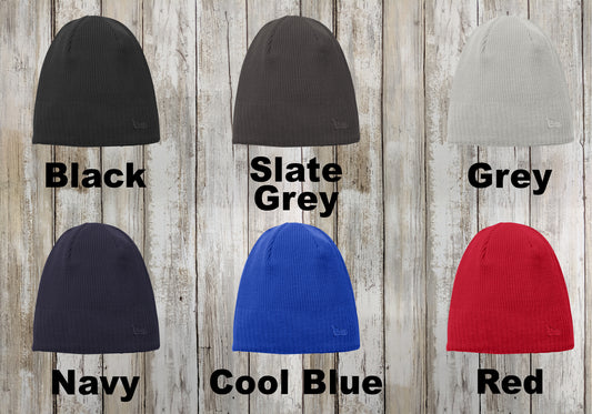 Custom New Era Knit Beanie, Embroidered Unisex Skull Beanie