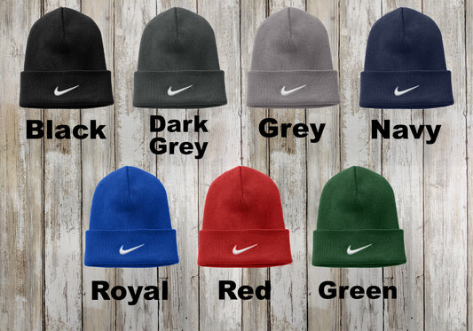 Custom Nike Unisex Team Beanie, Embroidered Cuff Beanie