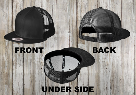 Custom New Era® Trucker, Embroidered Flat Bill Snapback Cap, New Era® 9FIFTY FIT