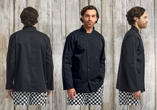 Custom Unisex Long-Sleeve Chef Jacket, WRAP & Oeko-Tex® Standard 100 certified