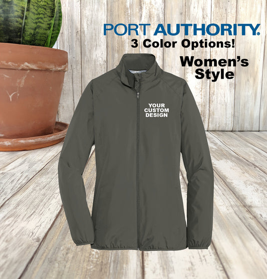 Custom Port Authority® Full-Zip Embroidered Jacket, Customized Zephyr Zip-Up, Wind and Water Resistant, Men and Women Sizes