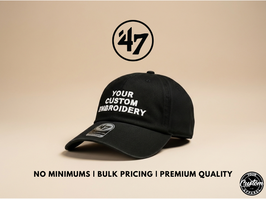 Custom Embroidered Dad Hat - 47 Brand Clean Up Cap | Soft Cotton & Fabric Buckle Closure