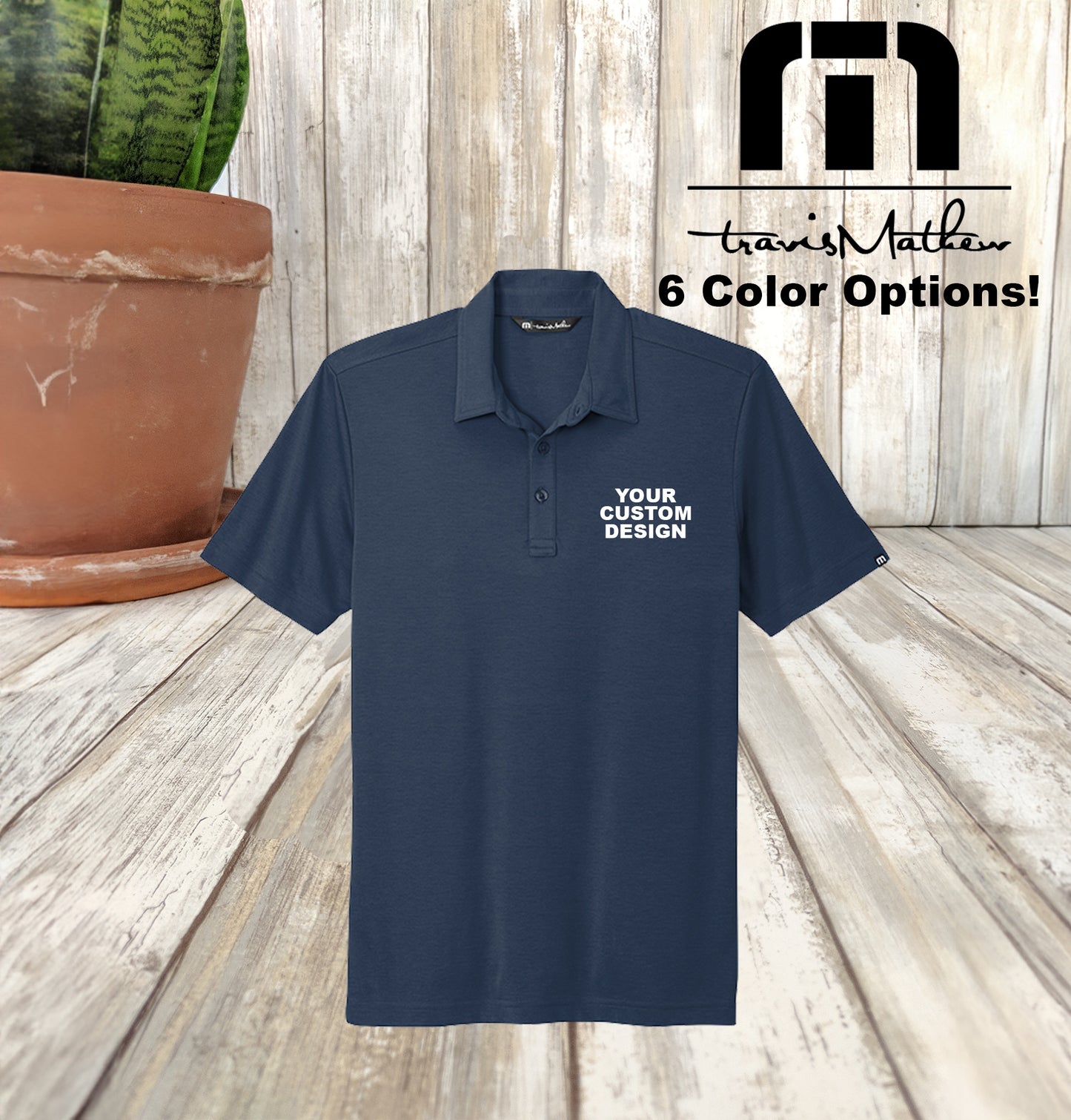 Custom TravisMathew Polo, Embroidered Men's Oceanside Solid Polo