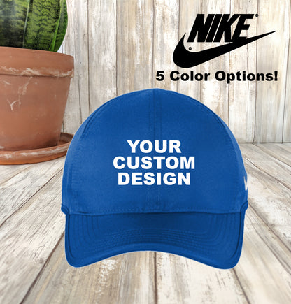 Custom Nike Dri-FIT Featherlight Hat, Embroidered Unstructured Dad Hat, Featherlight Performance Cap