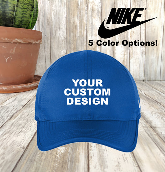 Custom Nike Dri-FIT Featherlight Hat, Embroidered Unstructured Dad Hat, Featherlight Performance Cap