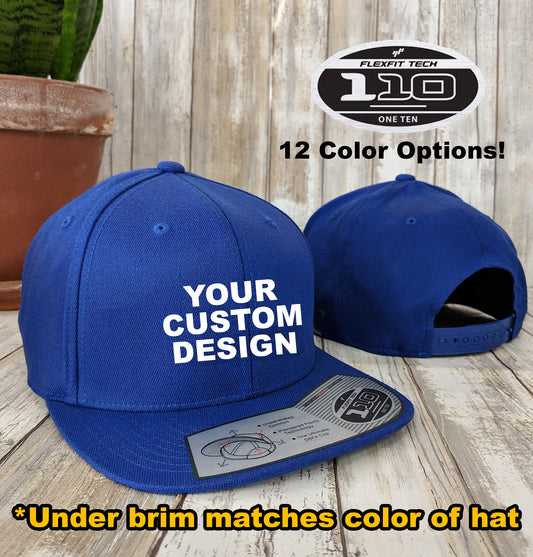 Custom Yupoong Premium Snapback / Matching Under Visor / Embroidered Hat