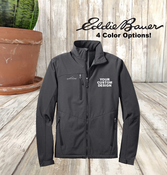 Custom Eddie Bauer Soft-Shell Jacket, Embroidered Zip Up Jacket, Men and Women Sizes