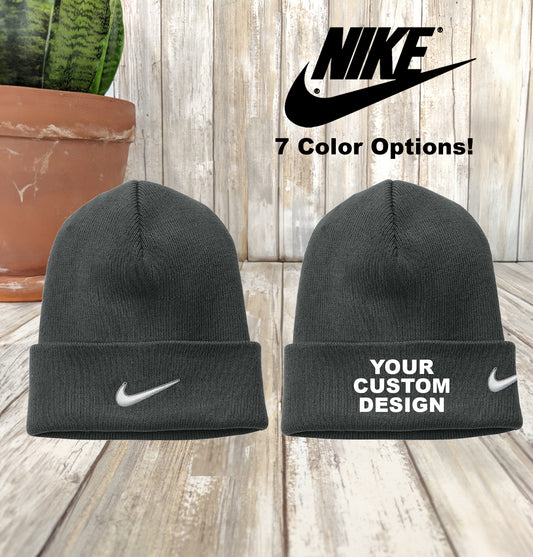 Custom Nike Unisex Team Beanie, Embroidered Cuff Beanie