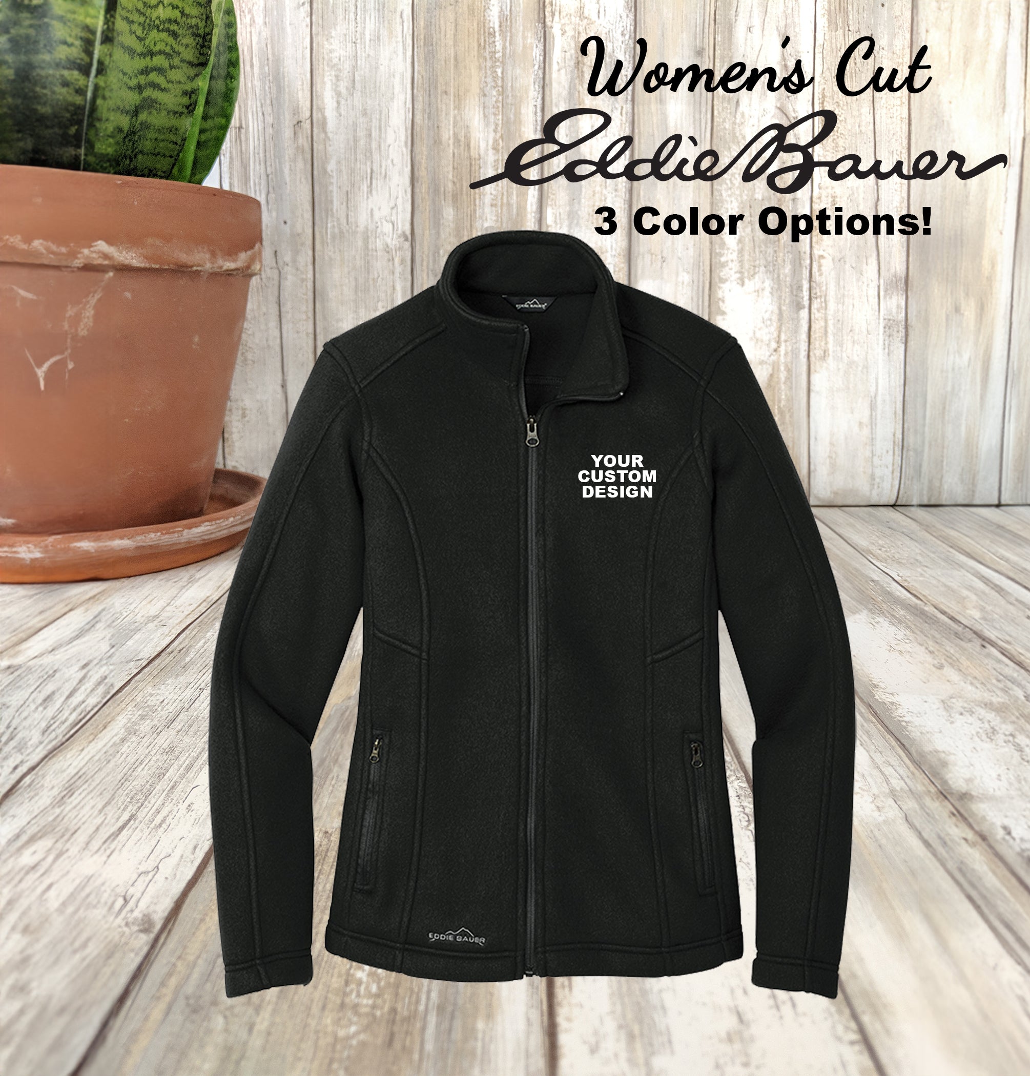 Custom Eddie Bauer Fleece Jacket Embroidered Zip Up Jacket Men and W Your Custom Apparel