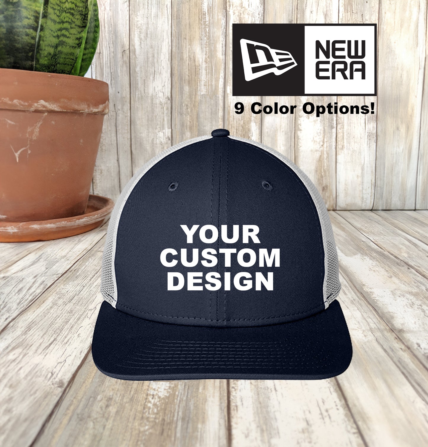 Custom New Era® Low Profile Trucker, Embroidered Curved Bill