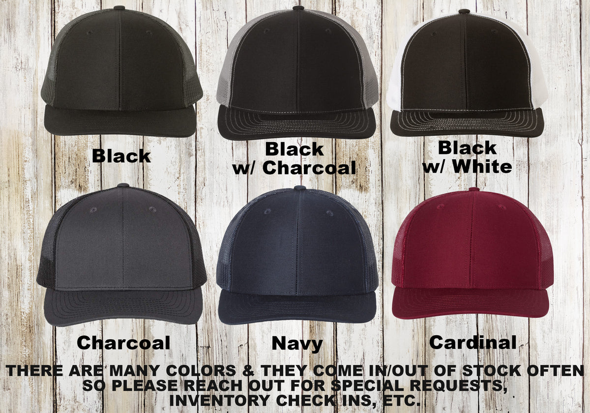 Custom Embroidered Richardson 112 Trucker Hat: Personalized Mesh Cap, XL & Youth Sizes Also Available