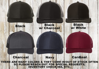 Custom Embroidered Richardson 112 Trucker Hat: Personalized Mesh Cap, XL & Youth Sizes Also Available