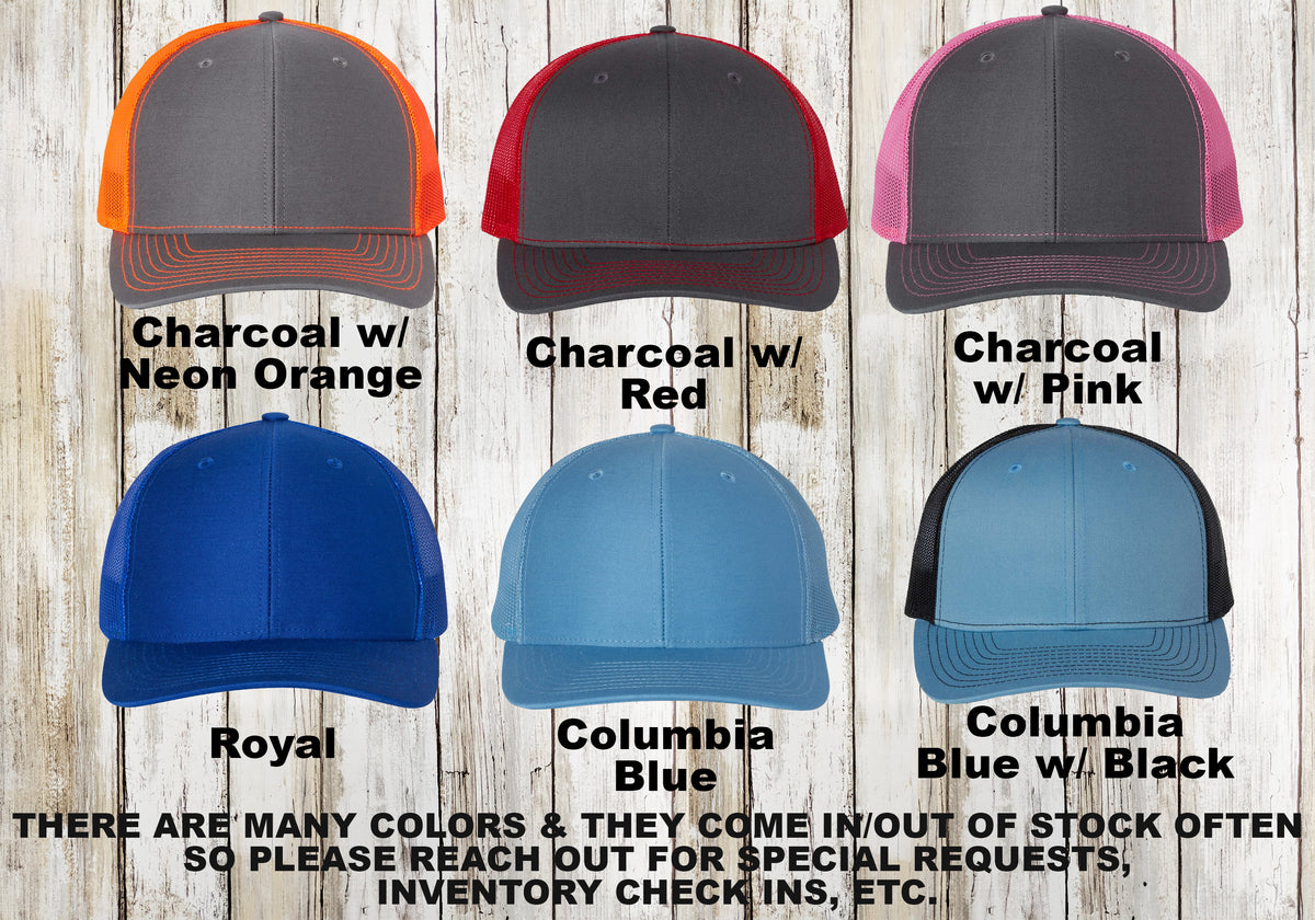 Custom Embroidered Richardson 112 Trucker Hat: Personalized Mesh Cap, XL & Youth Sizes Also Available
