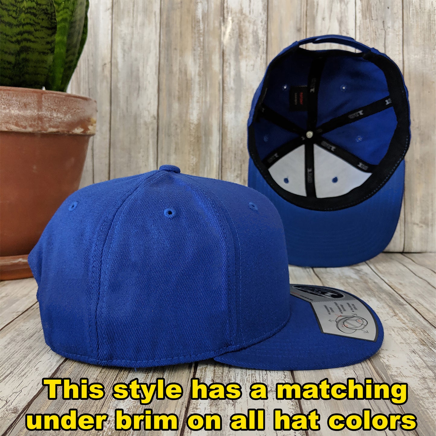 Custom Yupoong Premium Snapback, Matching Under Visor, Embroidered Hat