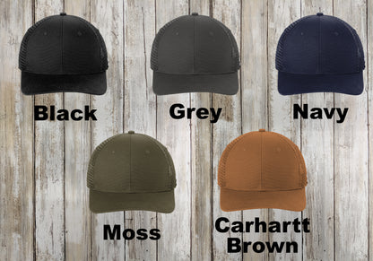 Custom Carhartt Cotton Trucker Hat, Embroidered Canvas Mesh Back Cap