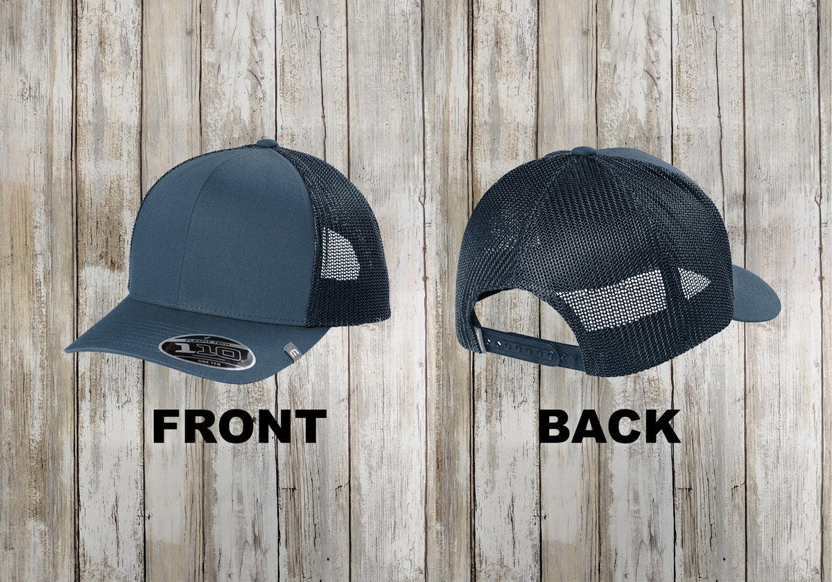 Custom Embrodered Trucker Hat, Embrodery Logo Text Hats, Front and Custom Embrodered Trucker Hat, Embrodery Logo Text Hats, Front and