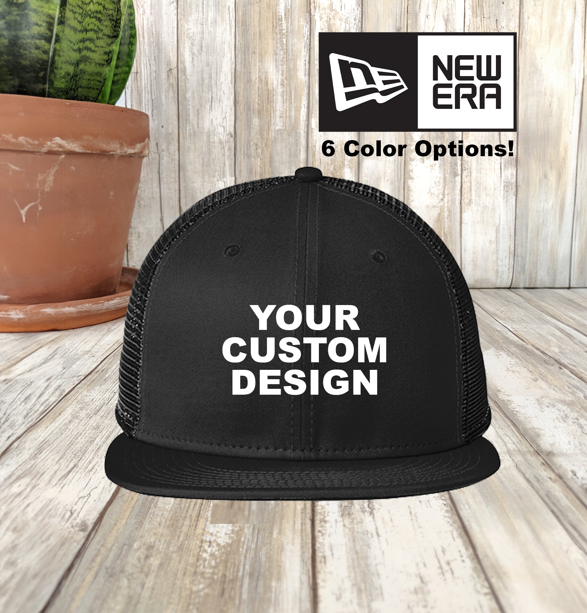 Custom New Era Trucker Embroidered Flat Bill Snapback Cap New Era Your Custom Apparel