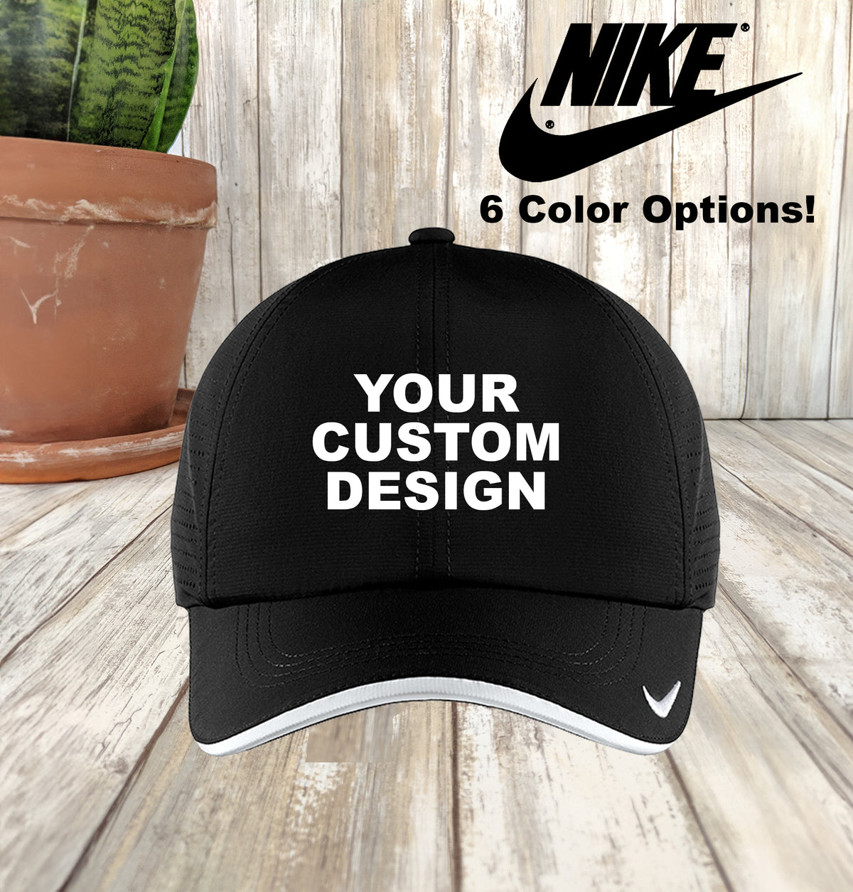 New Custom Designed Black Distressed Baseball Cap w Just F*ck It, a Play on Nike Custom Nike Hats – Griwolfe main image 2