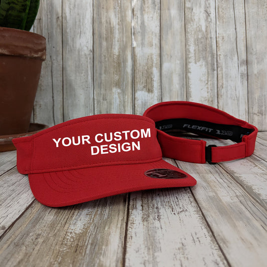 Custom Yupoong Visor, Embroidered Visor Cap, Adjustable Sun Hat, Velcro Adjustment