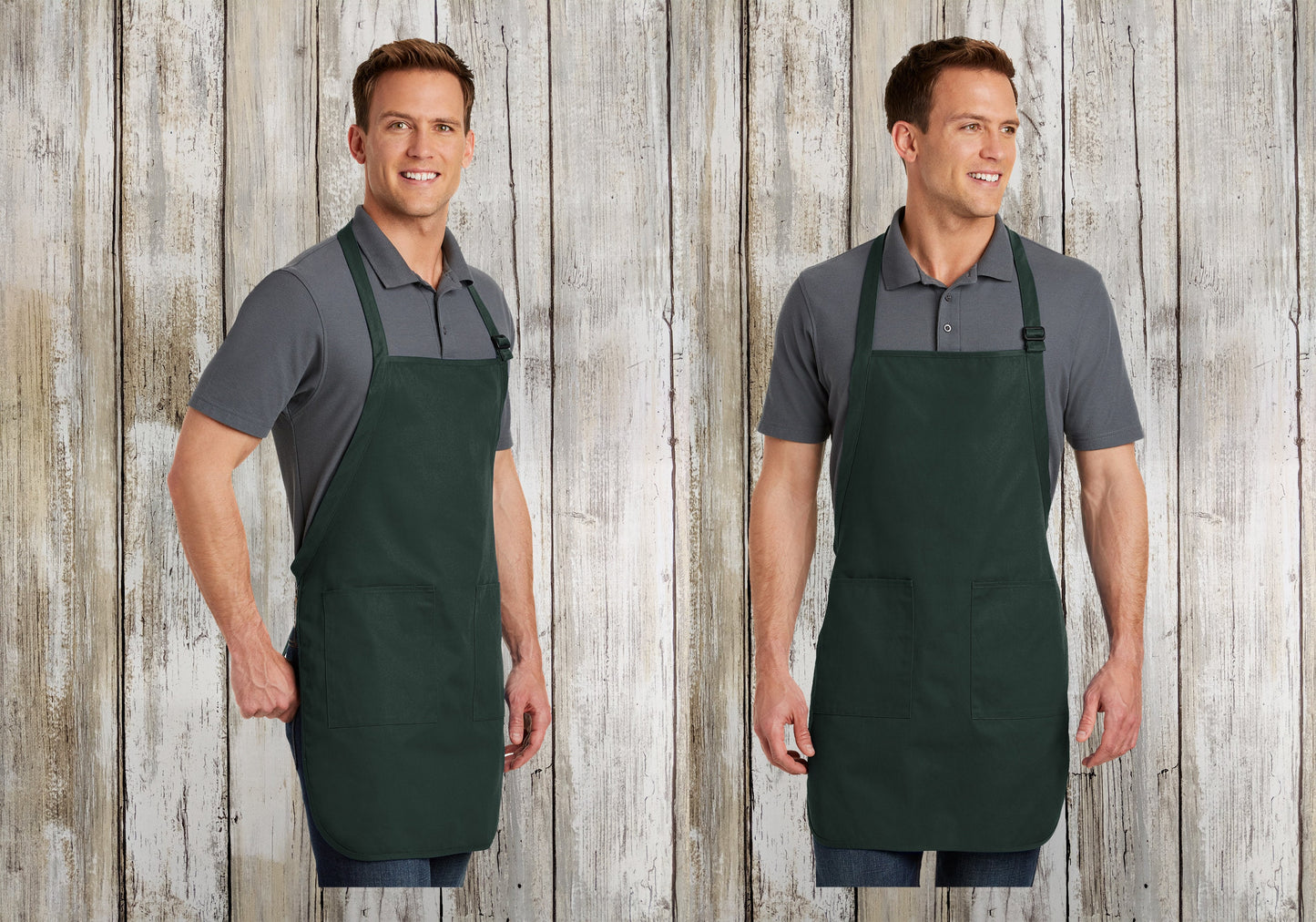 Custom Port Authority Unisex Apron, Personalized Full-Length Apron with Pockets, Adjustable Neck Strap,Stain-Release Protection