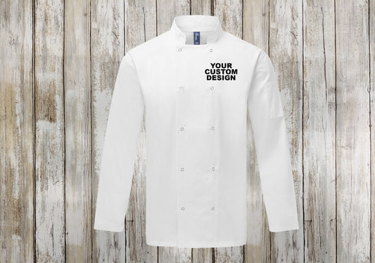 Custom Unisex Long-Sleeve Chef Jacket, WRAP & Oeko-Tex® Standard 100 certified