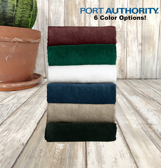 Custom Port Authority® Golf Towel, Embroidered Grommeted Tri Fold Golf Towel