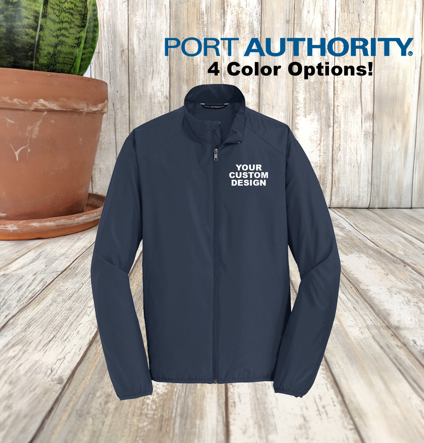 Custom Port Authority® Full-Zip Embroidered Jacket, Customized Zephyr Zip-Up, Wind and Water Resistant, Men and Women Sizes